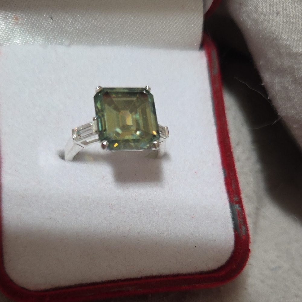 RARE 5.60 Ct Certified Lovely Treated Blue Diamond Solitaire Ring In 925 Silver
